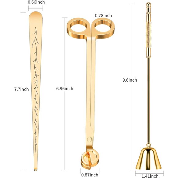 Candle Wick Trimmer, Candle Snuffer and Wick Dipper & Candle Accessory Set, 3 in - Picture 3 of 9